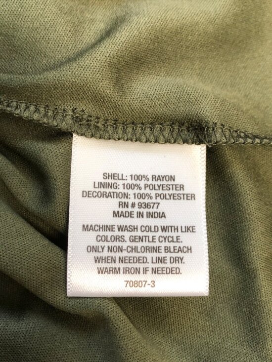 ANA Olive Green Embroidered Tunic Dress Womens Size XL Embroidered Tassel NEW - Picture 6 of 8